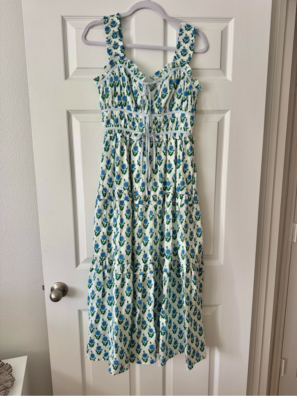 Entro The Chance Off White Floral Midi Dress Size Small - Picture 2 of 5